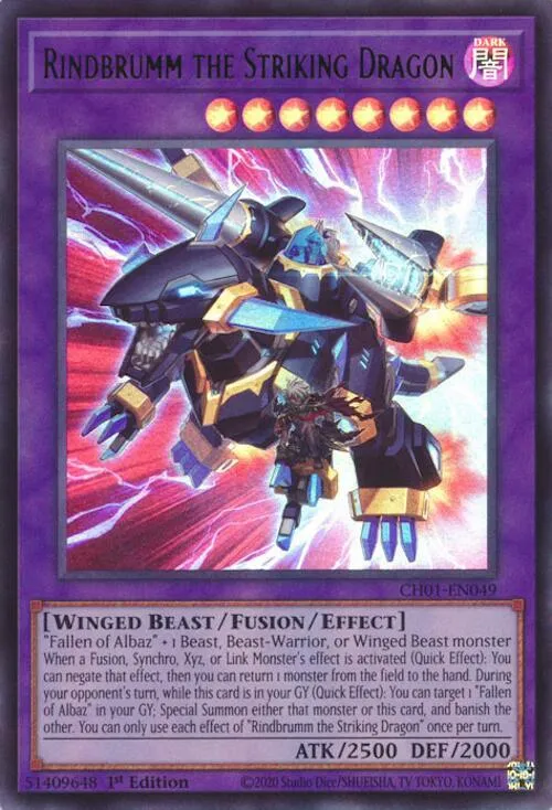 Rindbrumm the Striking Dragon — THE CHRONICLES DECK: The Fallen & The Virtuous (All-Foil Edition) — Yu-Gi-Oh!