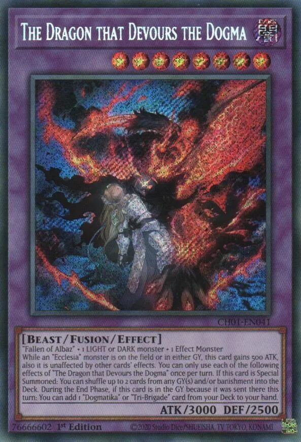 The Dragon that Devours the Dogma — THE CHRONICLES DECK: The Fallen & The Virtuous (All-Foil Edition) — Yu-Gi-Oh!