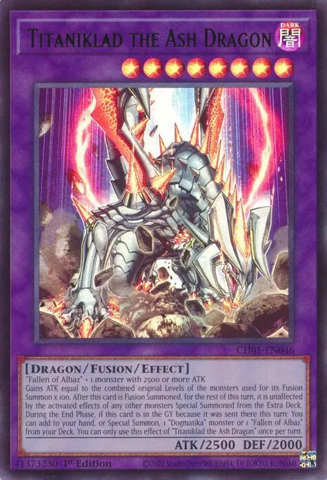 Titaniklad the Ash Dragon — THE CHRONICLES DECK: The Fallen & The Virtuous (All-Foil Edition) — Yu-Gi-Oh!