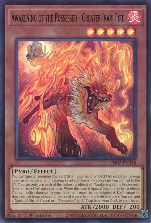 Awakening of the Possessed - Greater Inari Fire — THE CHRONICLES DECK: Spirit Charmers (All-Foil Edition) — Yu-Gi-Oh!
