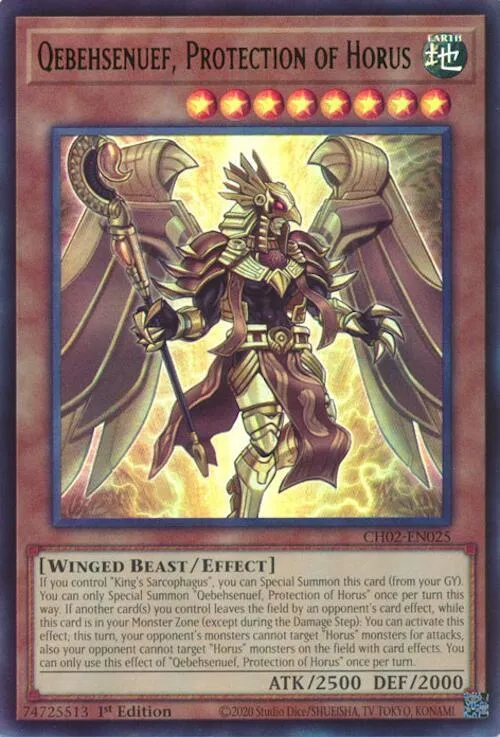 Qebehsenuef, Protection of Horus — THE CHRONICLES DECK: Spirit Charmers (All-Foil Edition) — Yu-Gi-Oh!
