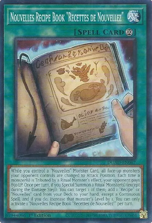 Nouvelles Recipe Book "Recettes de Nouvellez" — Duelist’s Advance — Yu-Gi-Oh!