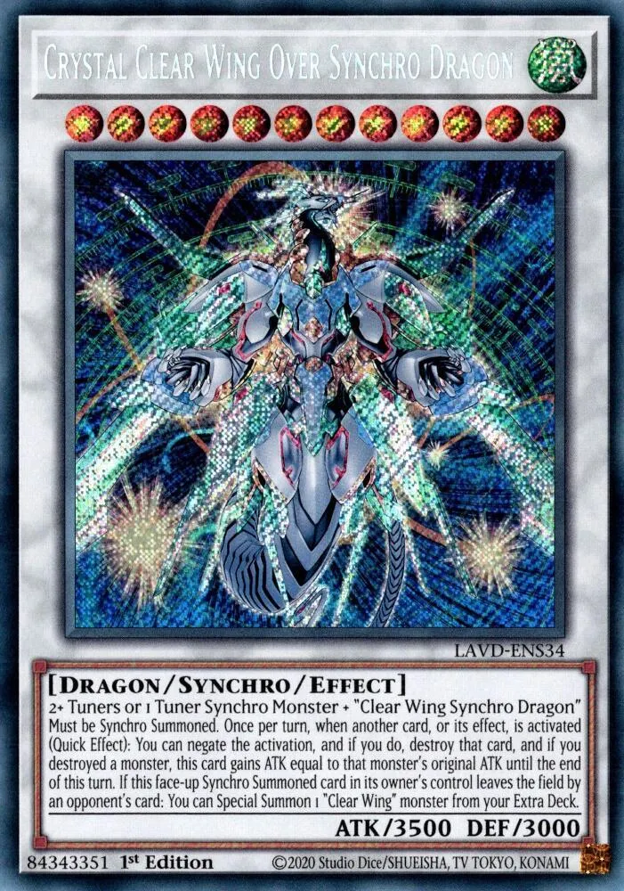 Crystal Clear Wing Over Synchro Dragon — Legendary Arc-V Decks — Yu-Gi-Oh!