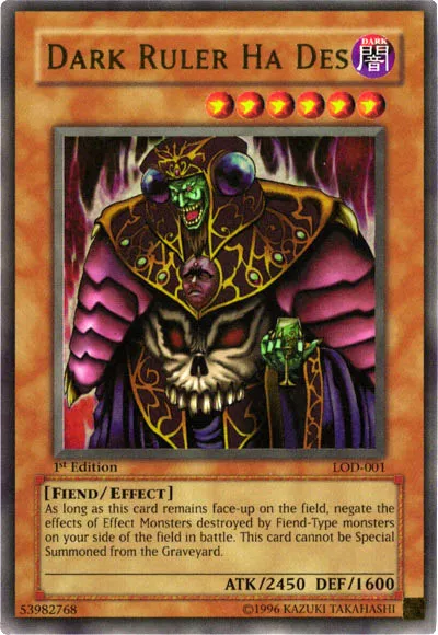 Dark Ruler Ha Des — Legacy of Darkness — Yu-Gi-Oh!