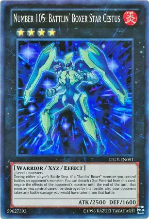 Number 105: Battlin' Boxer Star Cestus — Lord of the Tachyon Galaxy - Unlimited — Yu-Gi-Oh!