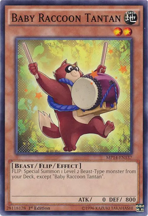 Baby Raccoon Tantan — 2014 Mega-Tins Mega-Pack — Yu-Gi-Oh!