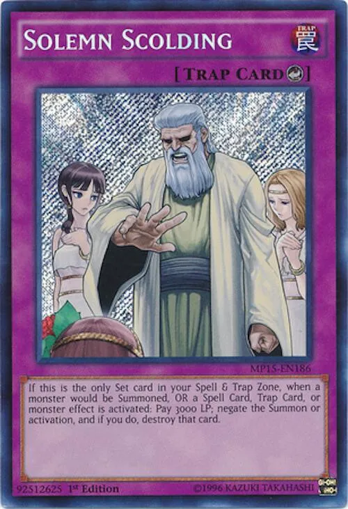 Solemn Scolding — 2015 Mega-Tin Mega Pack — Yu-Gi-Oh!