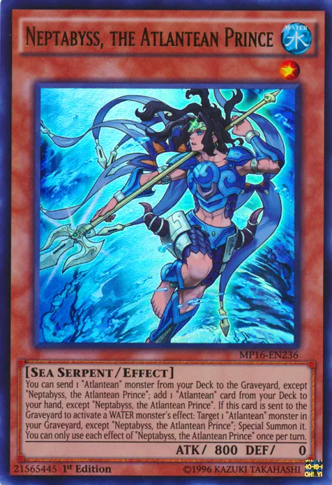 Neptabyss, the Atlantean Prince — 2016 Mega-Tin Mega Pack — Yu-Gi-Oh!