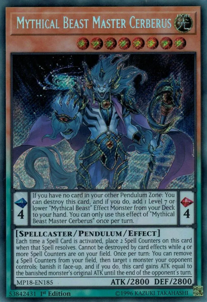 Mythical Beast Master Cerberus from 2018 Mega-Tin Mega Pack - Yu-Gi-Oh!