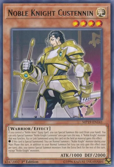 Noble Knight Custennin — 2019 Gold Sarcophagus Tin Mega Pack — Yu-Gi-Oh!