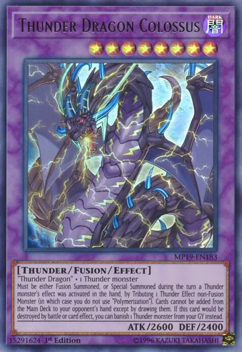 Thunder Dragon Colossus — 2019 Gold Sarcophagus Tin Mega Pack — Yu-Gi-Oh!