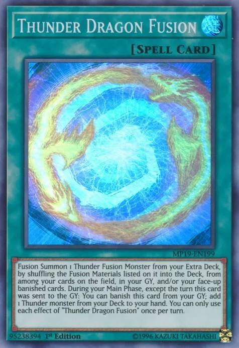 Thunder Dragon Fusion — 2019 Gold Sarcophagus Tin Mega Pack — Yu-Gi-Oh!