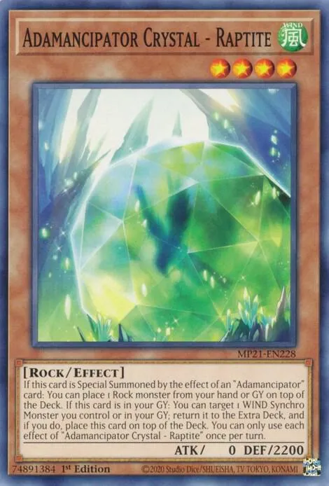 Adamancipator Crystal - Raptite — 2021 Tin of Ancient Battles — Yu-Gi-Oh!