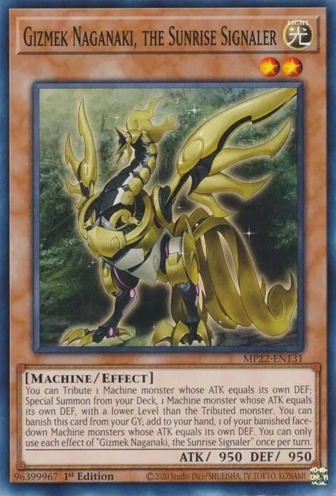 Gizmek Naganaki, le Signaleur du Lever du Soleil — 2022 Tin of the Pharaoh's Gods — Yu-Gi-Oh!
