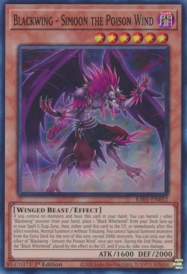 Blackwing - Simoon the Poison Wind — 25th Anniversary Rarity Collection — Yu-Gi-Oh!