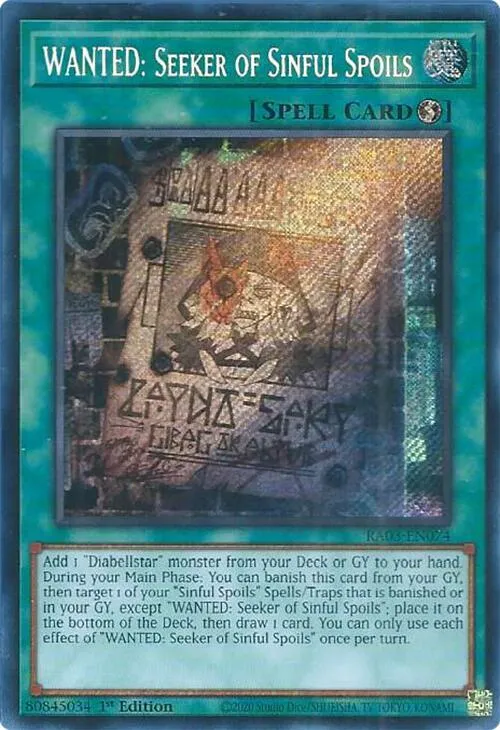 WANTED: Seeker of Sinful Spoils — Quarter Century Bonanza — Yu-Gi-Oh!