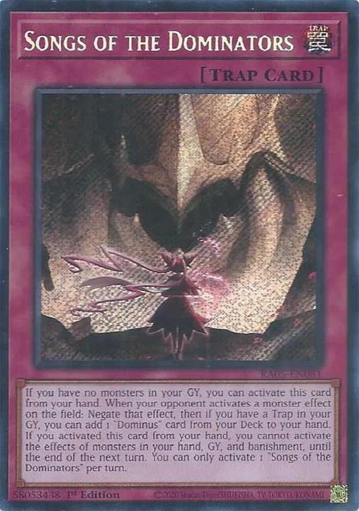 Songs of the Dominators — Rarity Collection 5 — Yu-Gi-Oh!