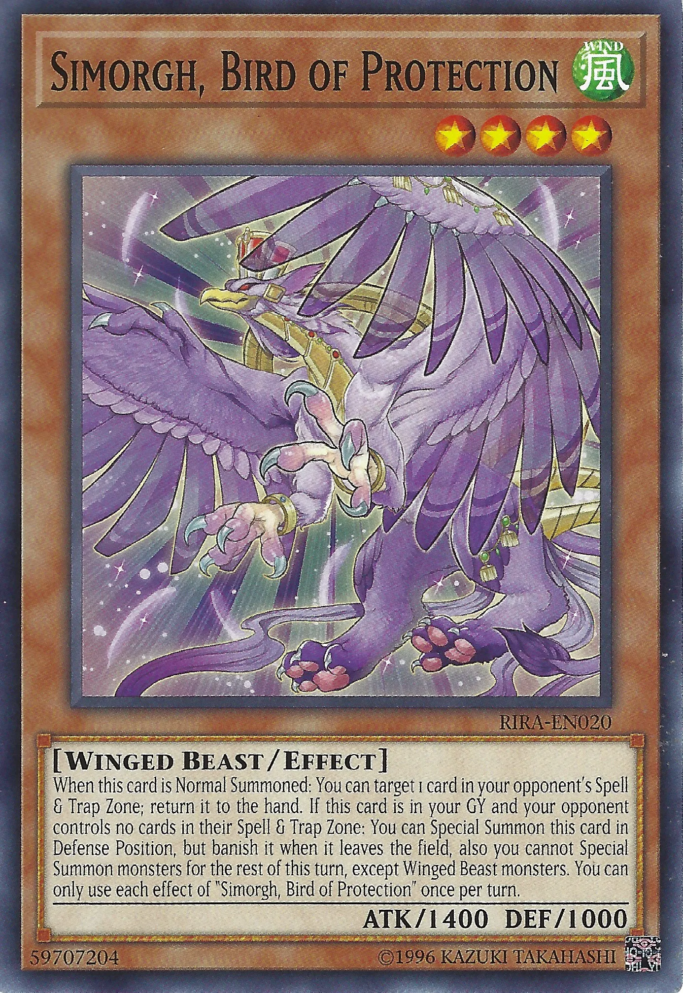 Simorgh, Bird of Protection — Rising Rampage - Unlimited — Yu-Gi-Oh!