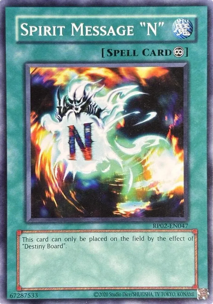 Message Spirituel "N" — Retro Pack 2 (2020 Date Reprint) — Yu-Gi-Oh!