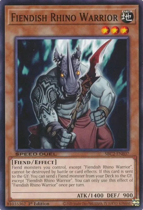 Fiendish Rhino Warrior — Speed Duel: Battle City Finals — Yu-Gi-Oh!