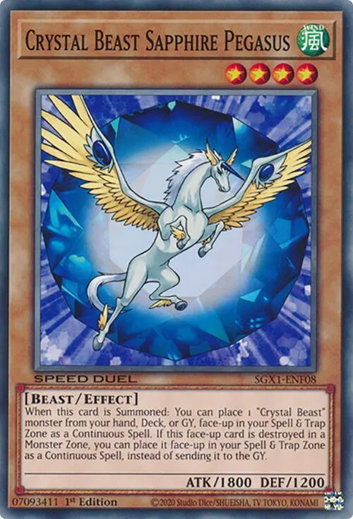 Crystal Beast Sapphire Pegasus — Speed Duel GX: Duel Academy Box — Yu-Gi-Oh!