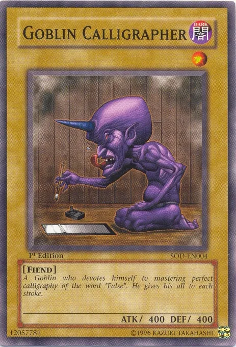 Goblin Calligrapher — Soul of the Duelist — Yu-Gi-Oh!