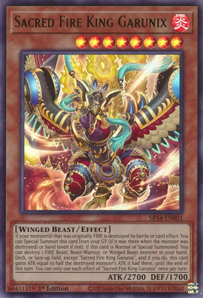 Sacred Fire King Garunix — Structure Deck: Fire Kings — Yu-Gi-Oh!
