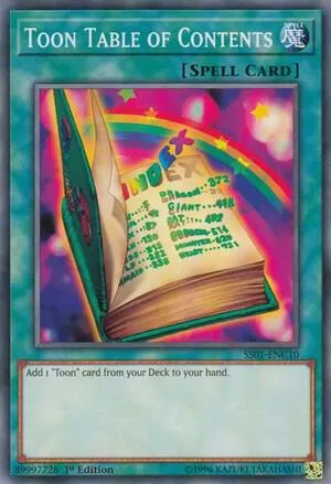Toon Table of Contents — Speed Duel Starter Decks: Destiny Masters — Yu-Gi-Oh!