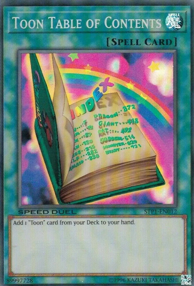 Toon Table of Contents — Speed Duel Tournament Pack 1 — Yu-Gi-Oh!