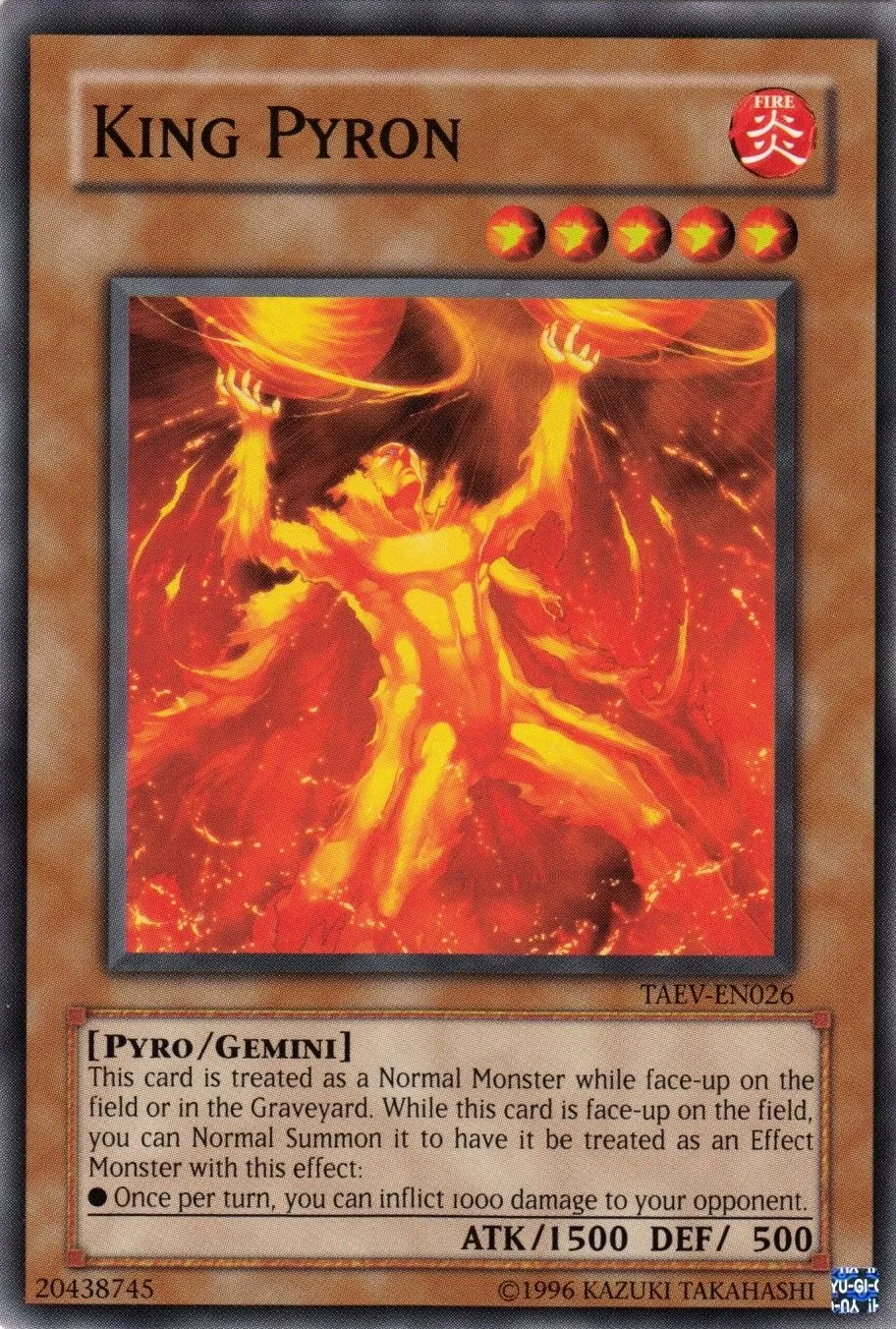 Pyron, Roi Ardent — Tactical Evolution - Unlimited — Yu-Gi-Oh!